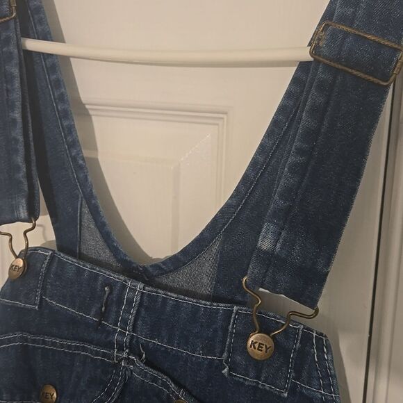 Vintage old key Blue Denim Overalls - Picture 5 of 10